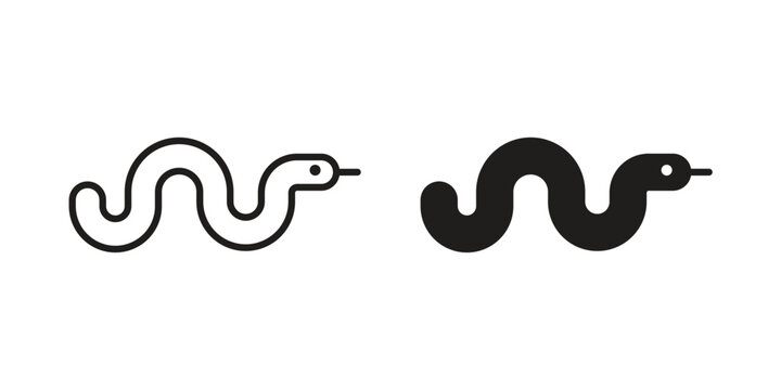 Snake icon symbol, logo illustration. Vector graphics web design.