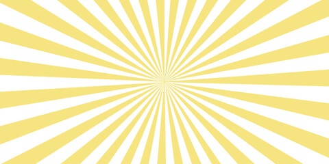 Fototapeta premium Bright sunburst background vector design with yellow and orange sun rays creating a warm radial summer sunrise beam and sunshine burst effect