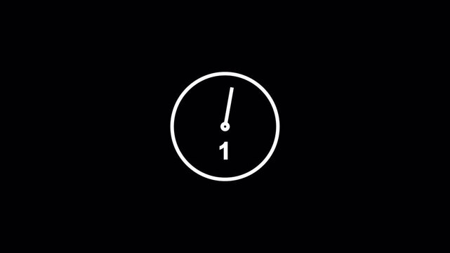 Simple animated video with 5 countdown timer with clock