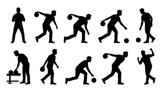 ボウリングをする人々