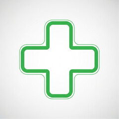 Fototapeta premium Green Medical Cross Symbol Health Sign.