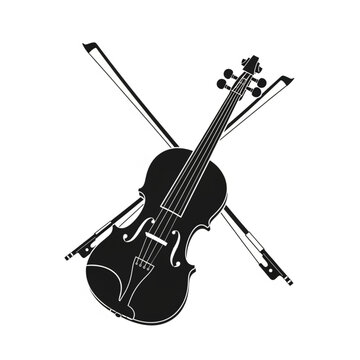 Violin and Bows Musical Instrument Illustration.