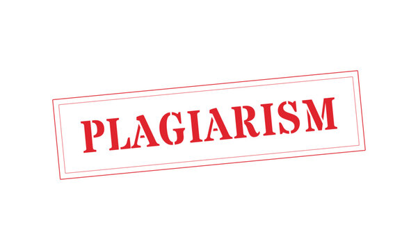 Plagiarism Red Rectangular Stamp White Text Icon Vector Illustration Design