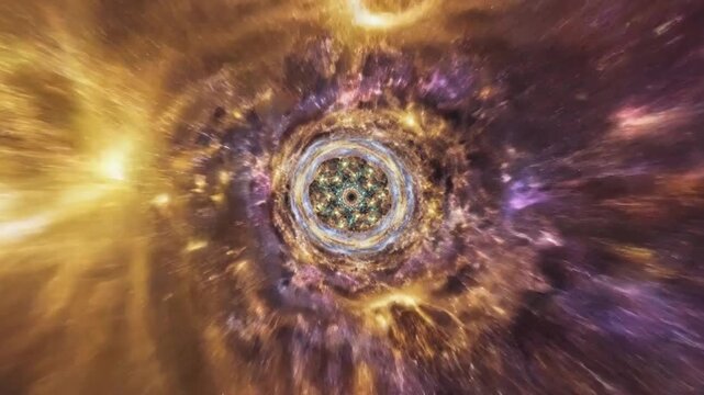 Infinite Fractal Space Tunnel with Cosmic Detail