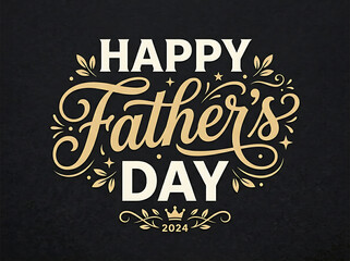 Obraz premium Happy father's day celebrating dad with beautiful calligraphy floral designs