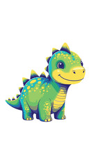 Obraz premium Smiling green dinosaur toy figure standing.