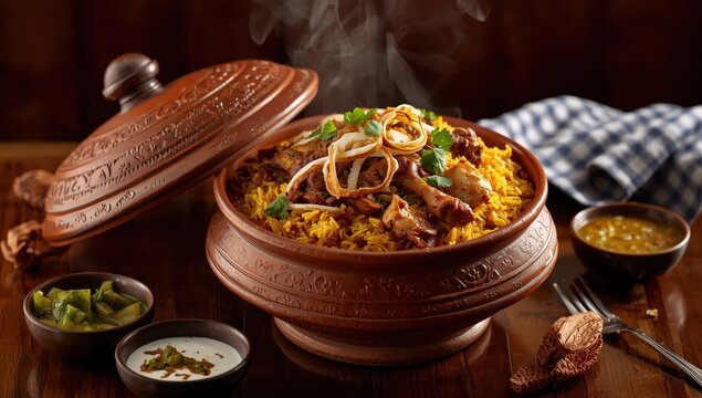 Dum Handi chicken Biryani is made in a clay pot known as Haandi. It is a favored Indian meat dish.