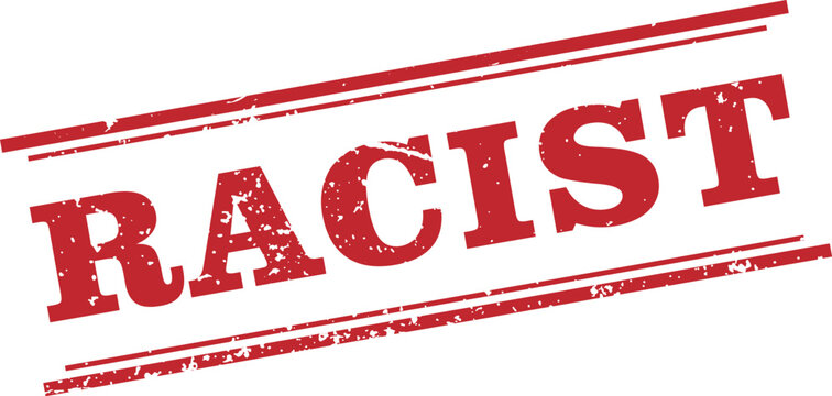Racist Red Rectangular Stamp White Text Icon Vector Illustration Design