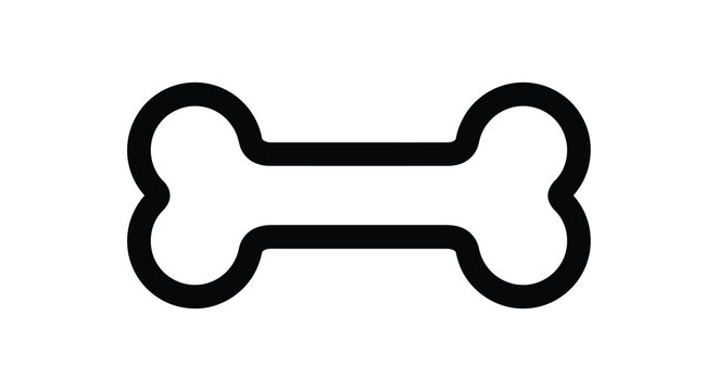 Simple black outline of a dog bone a common pet treat silhouette
