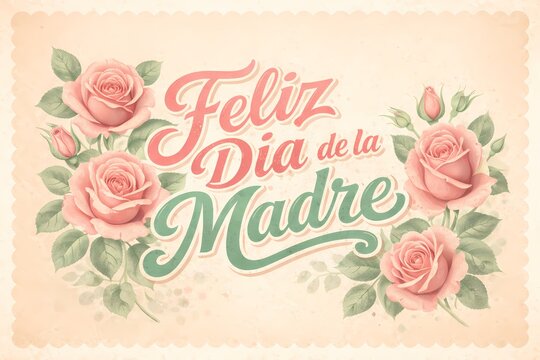 feliz dia de la madre vintage card