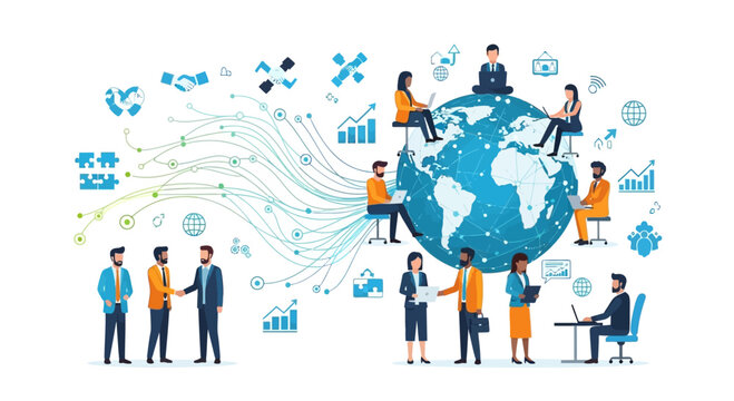 Global Business Collaboration and Networking - Diverse People Connecting Worldwide