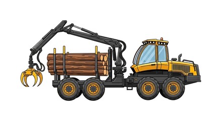 Obraz premium Heavy duty logging truck transport.