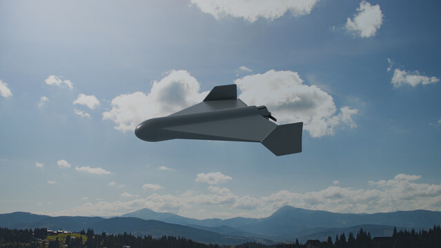 Unmanned aerial vehicle against the sky, 3D drone