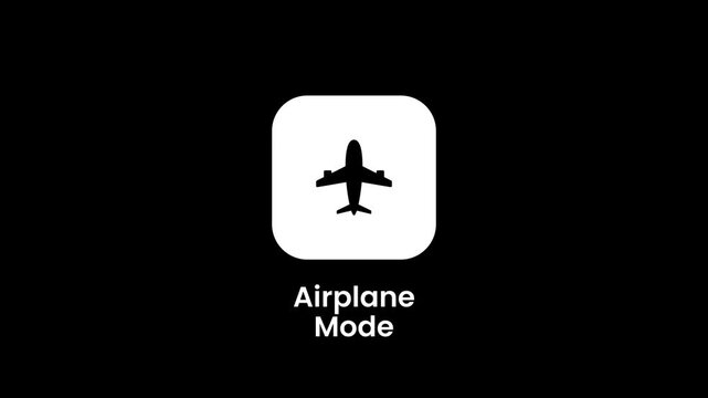 An airplane mode icon on a dark background symbolizing wireless signal disconnection and flight-safe settings for mobile devices