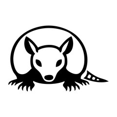 Logotipo con dibujo minimalista con líneas de un armadillo visto de frente © teracreonte
