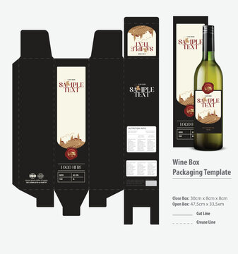 Wine box packaging template, wine packaging design, cardboard wine box, wine bottle box template, luxury wine packaging