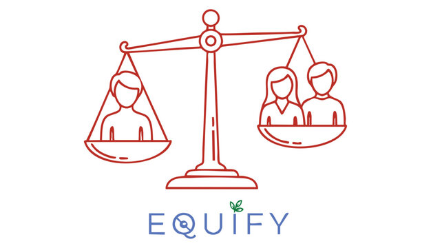 Sign of equality and balance concept and company logo in simple linear style. Doodle vector2