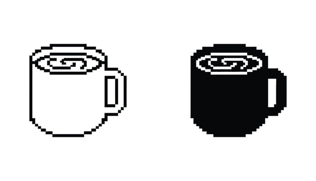 Coffee Mug Pixel Art Digital Icon UI UX Asset Game Element