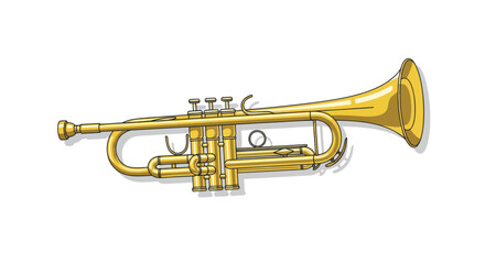 Obraz premium Golden Trumpet Musical Instrument Isolated on White Background