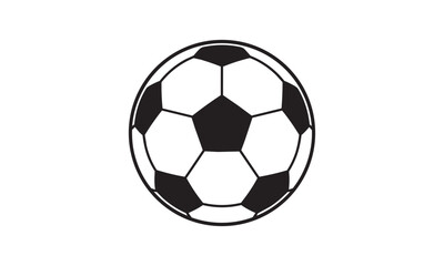 Fototapeta premium Classic Soccer Ball Icon Vector. Simple Black and White Football Game Symbol. Minimalist Line Art Sport Illustration for Logos and Apps