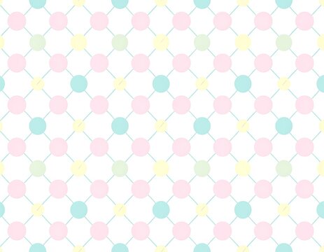 Pastel colored dots arranged in a diamond grid pattern