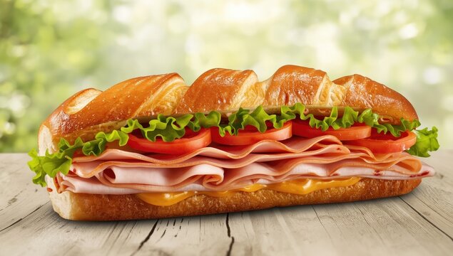 turkey and Black Forest ham sub sandwich