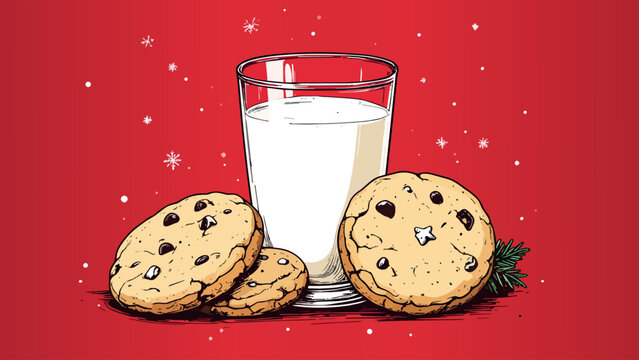 Christmas cookies and milk treat for santa