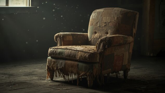 worn filthy chair
