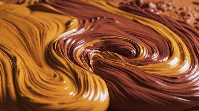 Ochre And Umber Pigments Swirl Into Earthy Texture