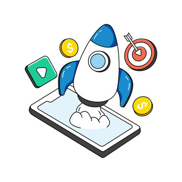 A premium download icon of app launch 