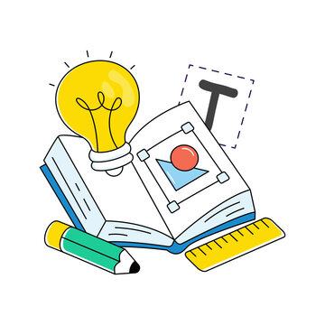 Conceptual doodle design icon of creative designing 
