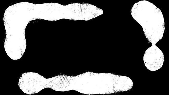 Abstract hand-drawn scribble animation. Pen marker doodle style. Sketched motion element. Green screen, chromakey. Freehand frame loop animation. White wiggled liquid shapes doodle stop motion video.