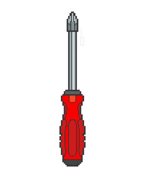 Pixel Art Phillips Screwdriver Tool Illustration
