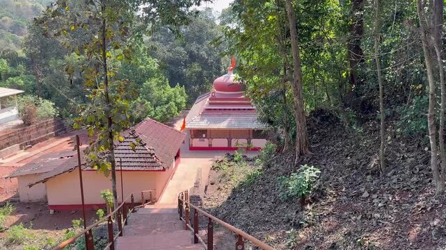 Beautiful scenic view of Kolisare Laxmi Narayan Mandir in stunning 4K. Peaceful temple surroundings, lush greenery, divine atmosphere, and timeless Konkan charm create a mesmerizing sight.