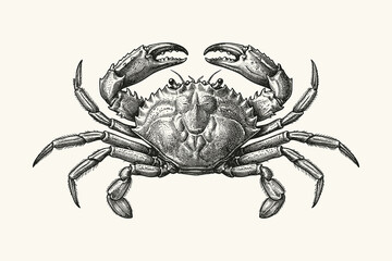 Vintage Crab Woodcut Illustration © thetwelvesense