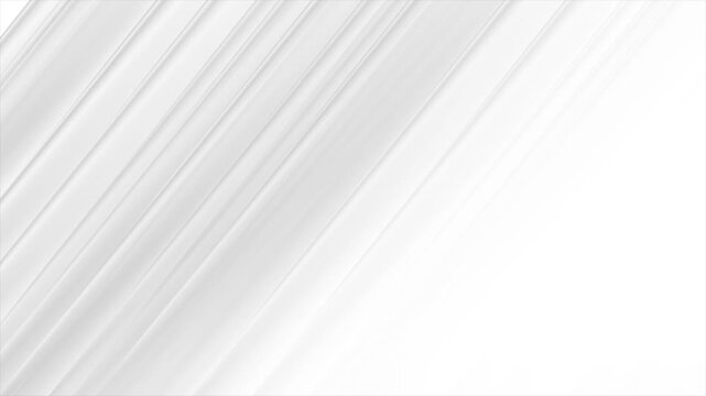 White grey glossy smooth stripes abstract tech geometric background. Minimal motion design. Seamless loop. Video animation Ultra HD 4K 3840x2160