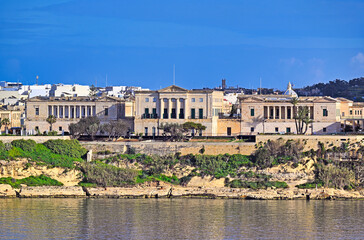 Fototapeta premium Historical Villa Bighi palace on the Kalkara waterfront in Malta