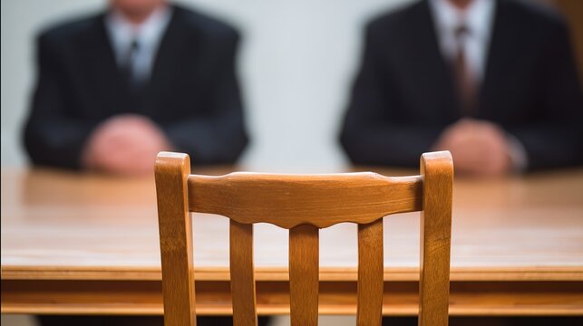 truce. An empty chair at the center of a negotiation table in a formal setting. pitch deck slides, case study pages, designed for corporate presentation decks and stakeholder reports.