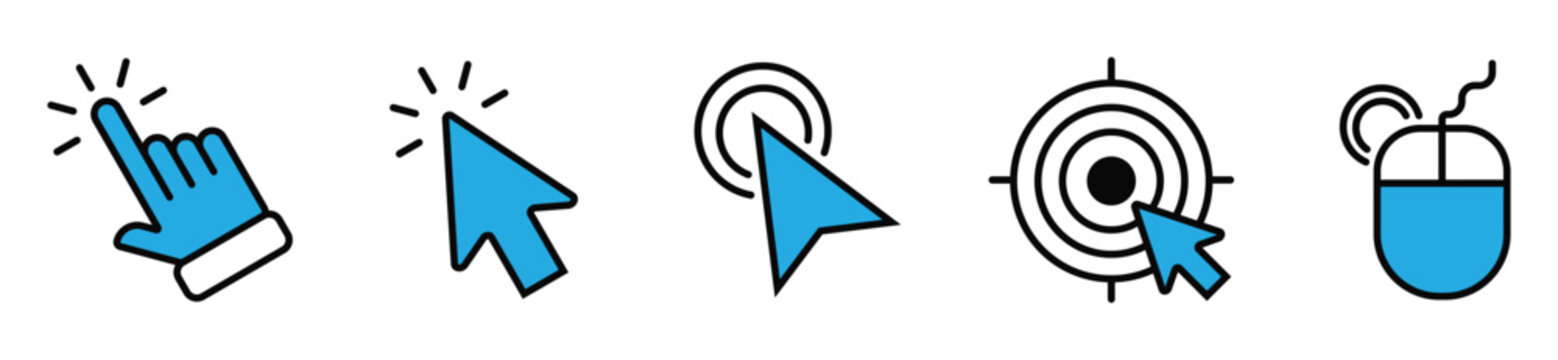 Computer Mouse and Pointer Gesture Icons Vector Pack