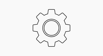Fototapeta premium A simple illustration of a gear icon in a white space