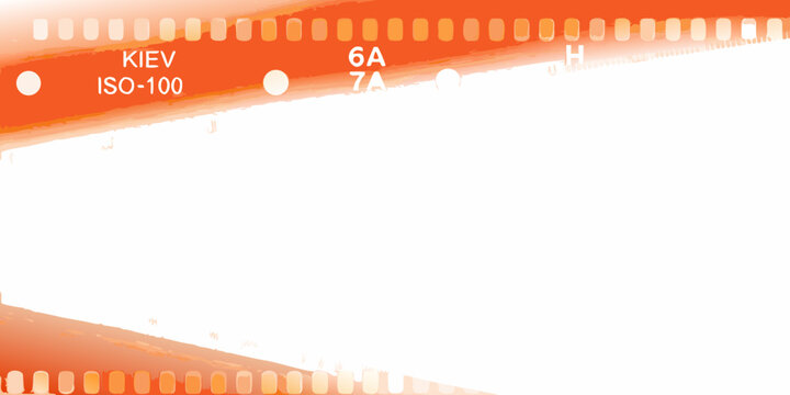Film strip with kiev markings and visible frame borders