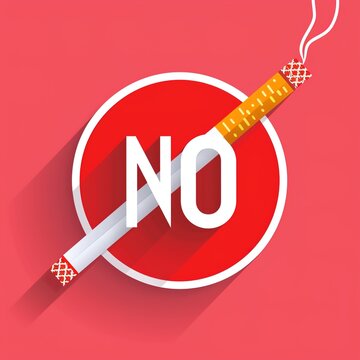 A graphic illustration of a no smoking sign with a cigarette crossed out