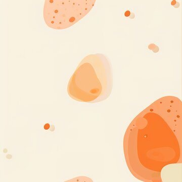 An abstract illustration of orange shapes on a cream background