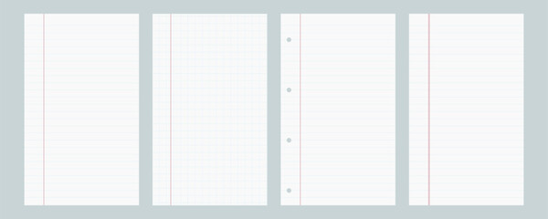 paper notebook note line background with grid pad sheet school white memo reminder layout. Pattern page with graph and striped notebook style for study list diary and binder journal use