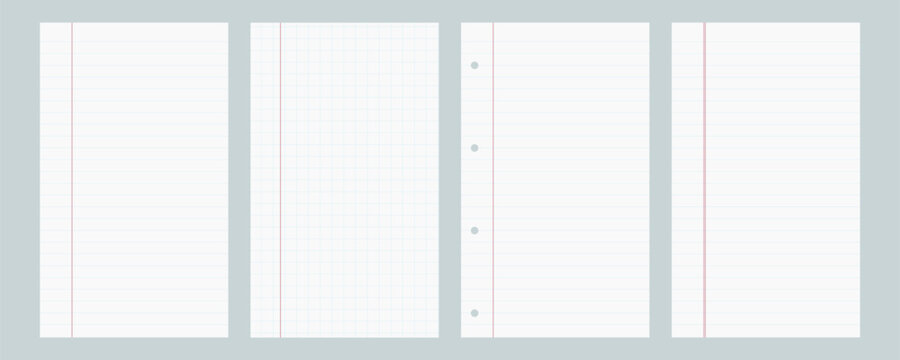 paper notebook note line background with grid pad sheet school white memo reminder layout. Pattern page with graph and striped notebook style for study list diary and binder journal use