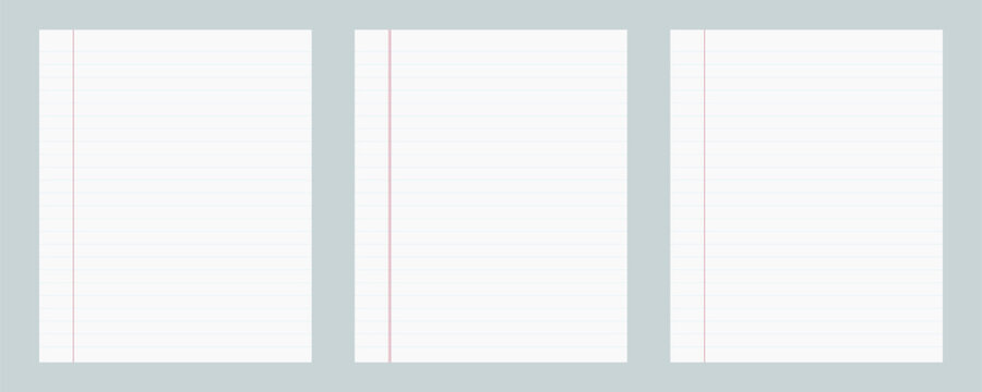 paper notebook note line background with pad sheet school white memo reminder layout. Striped page pattern with notebook and blank text space for study list diary journal and binder use