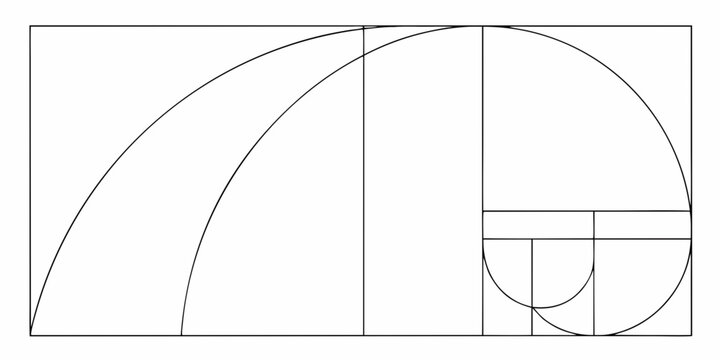 Geometric illustration of the golden ratio and its spiral form
