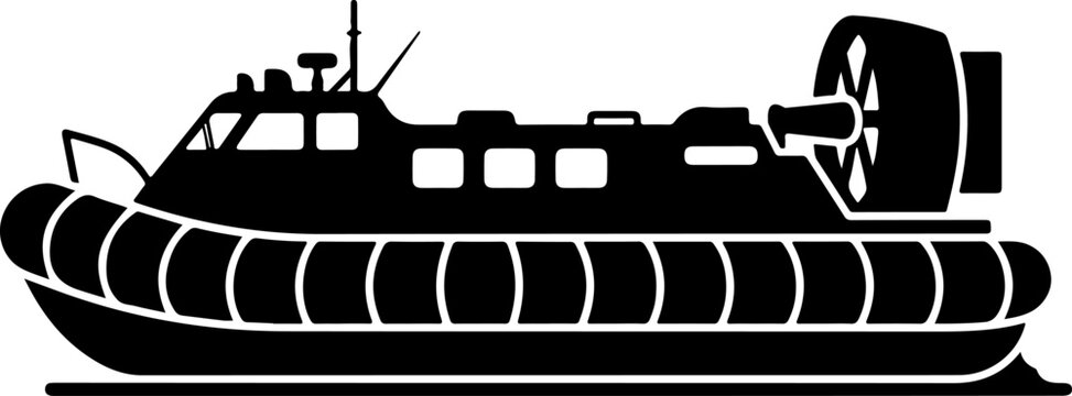 hovercraft, air cushion vehicle, boat, transportation, vector