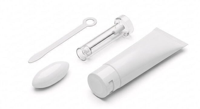 Vaginal suppository cream applicator and syringe.