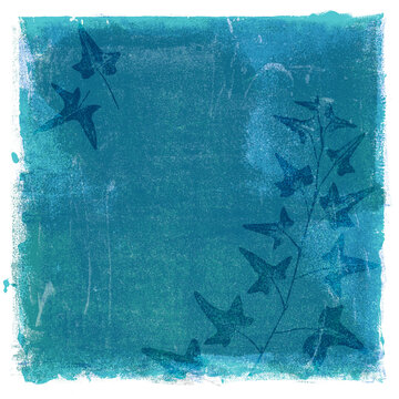 ペイントが重なるグランジな背景と、へデラのフロッタージュ